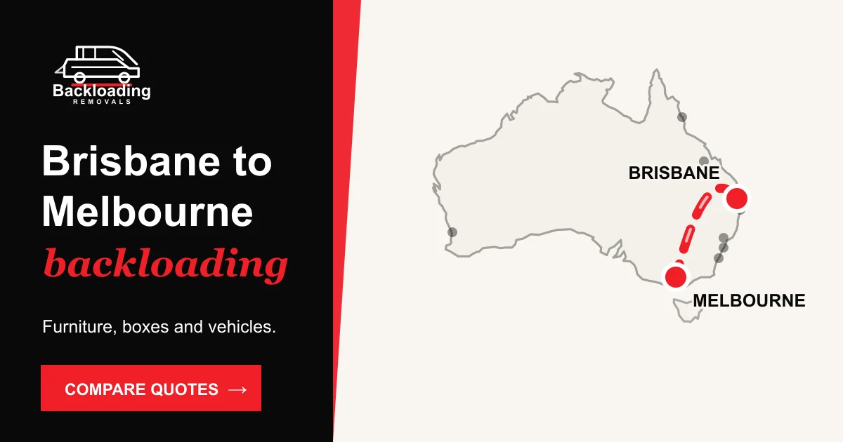 Brisbane to Melbourne backloading route with Backloading Removals