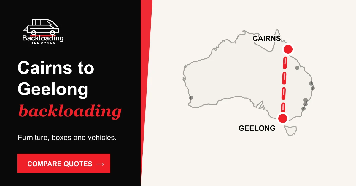Cairns to Geelong backloading route with Backloading Removals