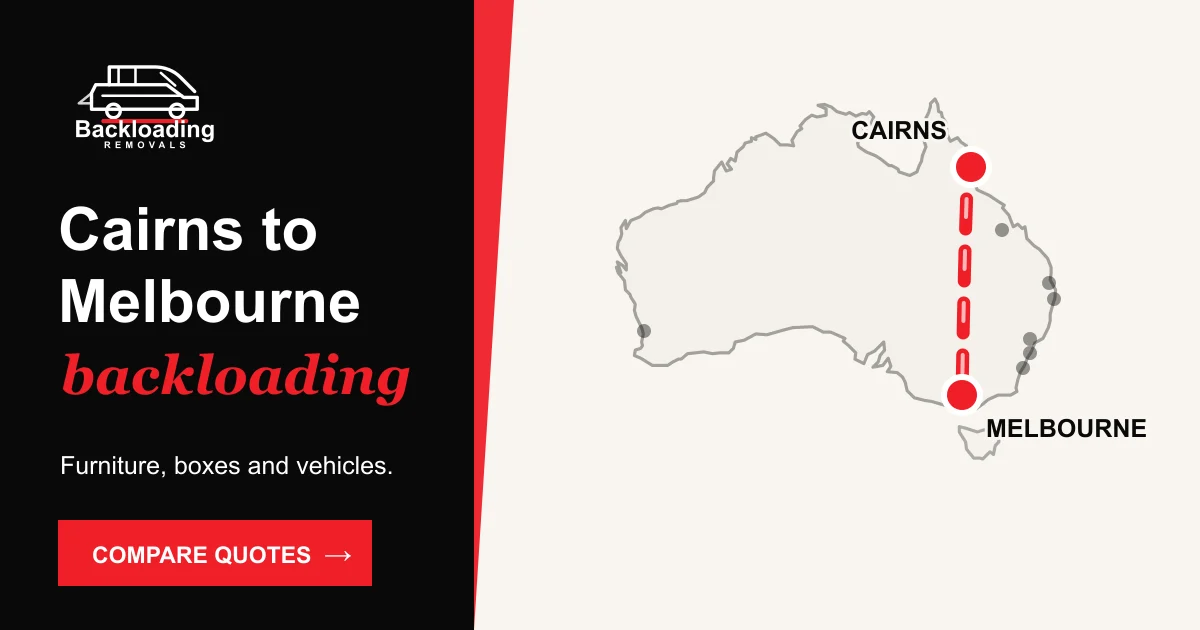 Cairns to Melbourne backloading route with Backloading Removals