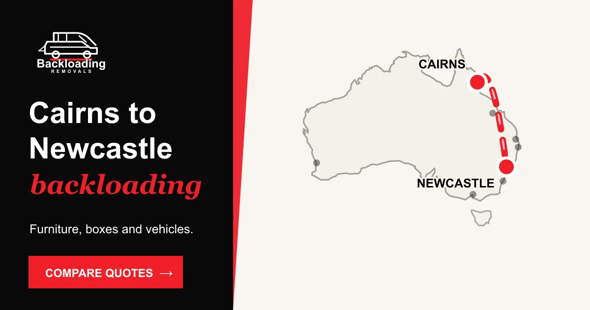Cairns to Newcastle backloading route with Backloading Removals