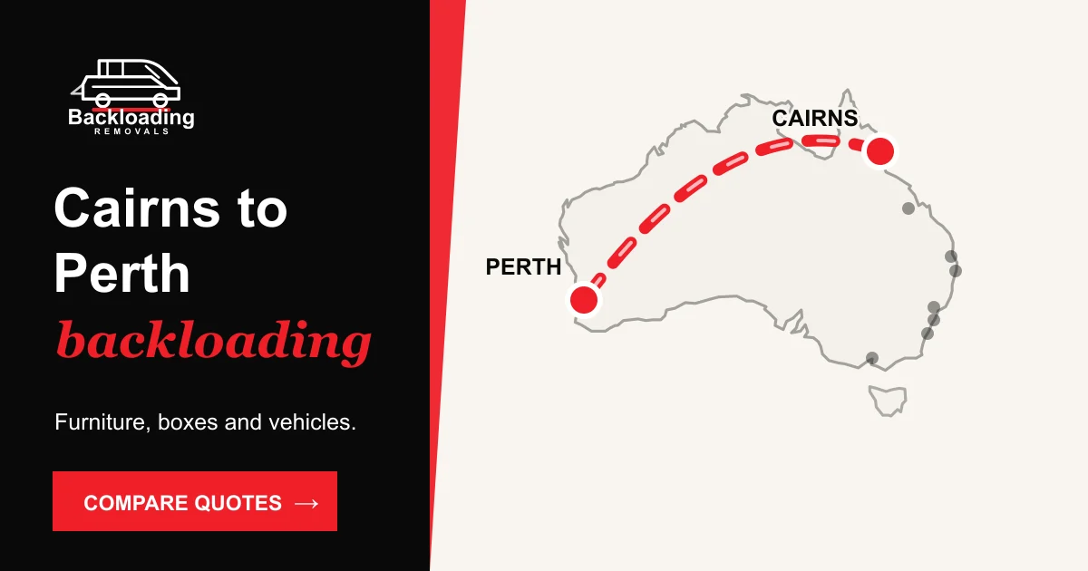 Cairns to Perth backloading route with Backloading Removals