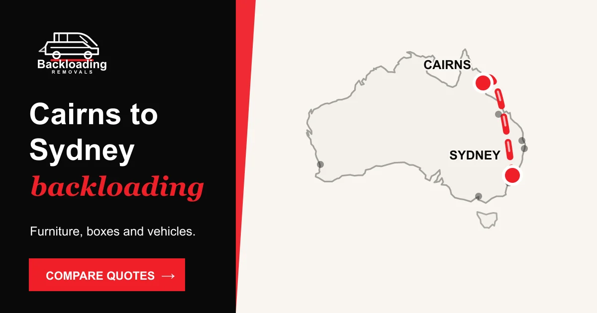 Cairns to Sydney backloading route with Backloading Removals