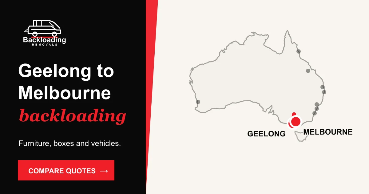Geelong to Melbourne backloading route with Backloading Removals