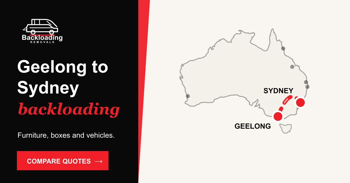 Geelong to Sydney backloading route with Backloading Removals