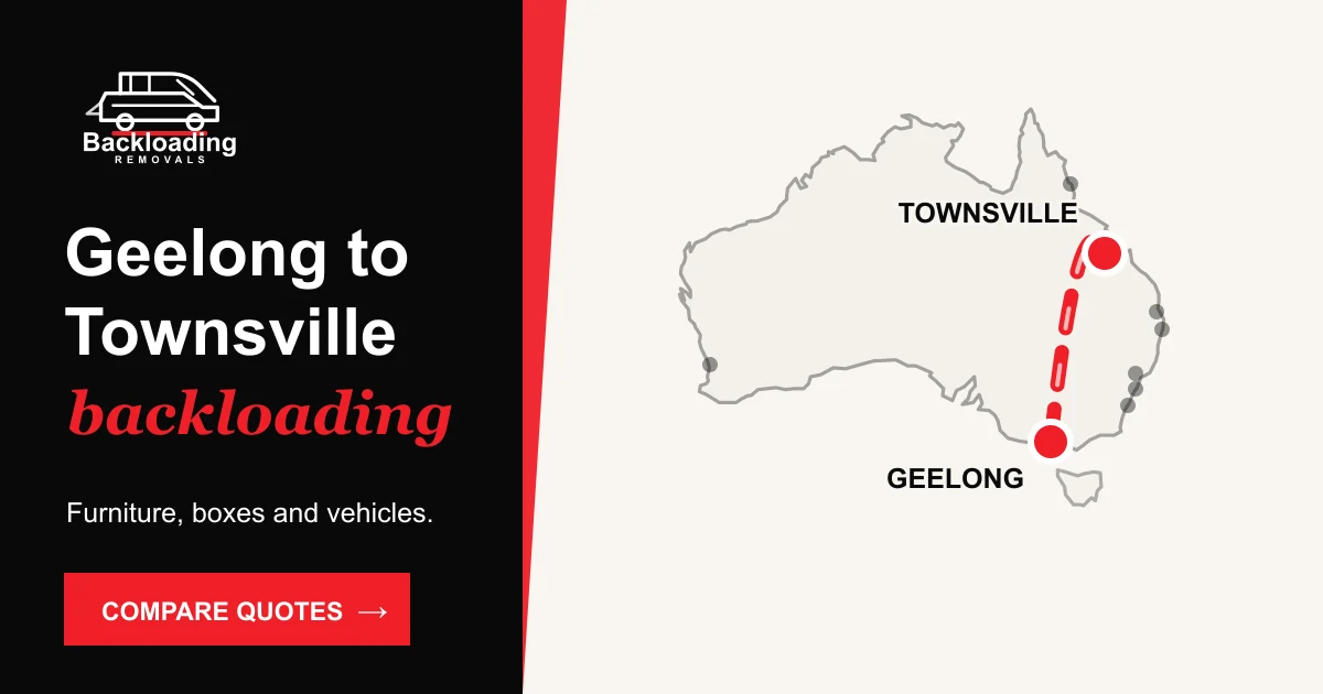 Geelong to Townsville backloading route with Backloading Removals
