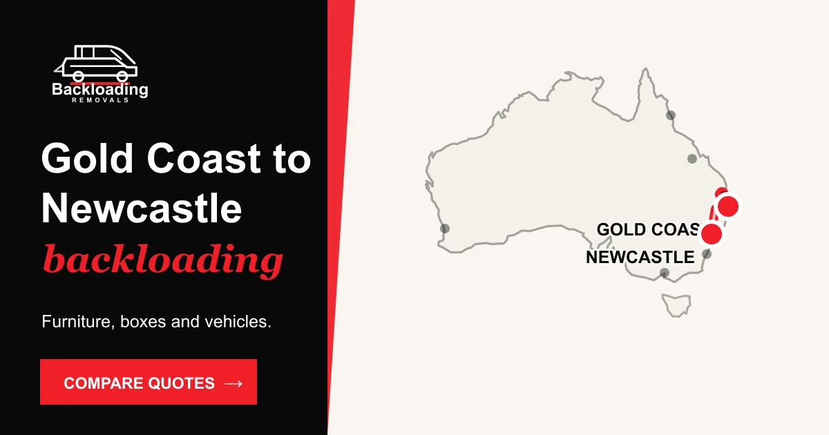Gold Coast to Newcastle backloading route with Backloading Removals