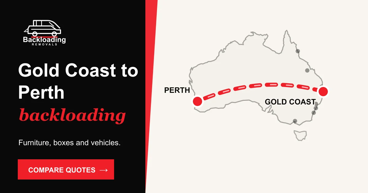 Gold Coast to Perth backloading route with Backloading Removals