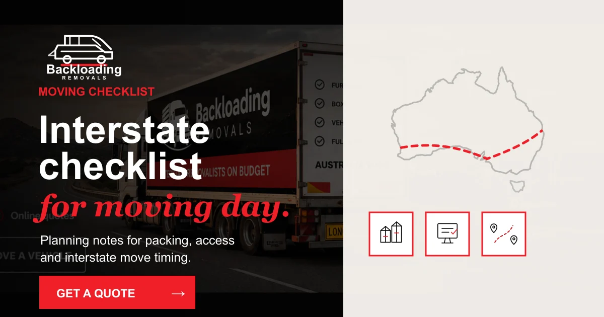 Interstate Moving Checklist branded planning image