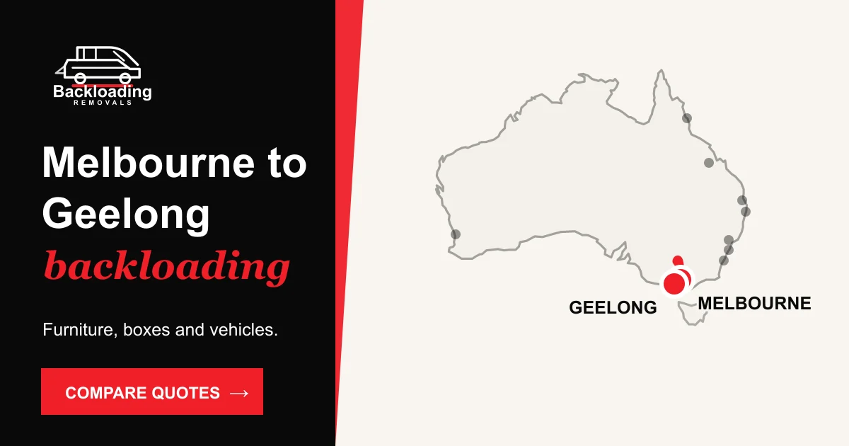 Melbourne to Geelong backloading route with Backloading Removals