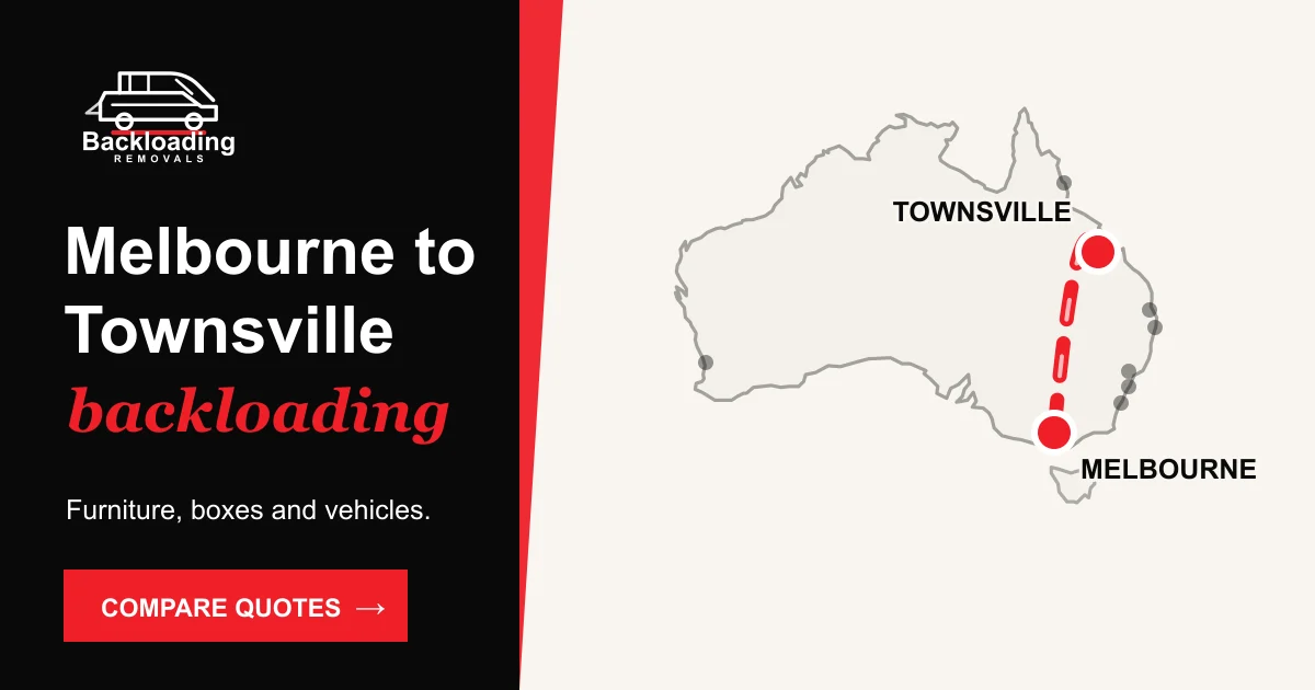 Melbourne to Townsville backloading route with Backloading Removals