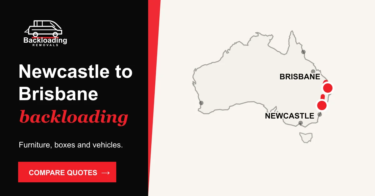 Newcastle to Brisbane backloading route with Backloading Removals