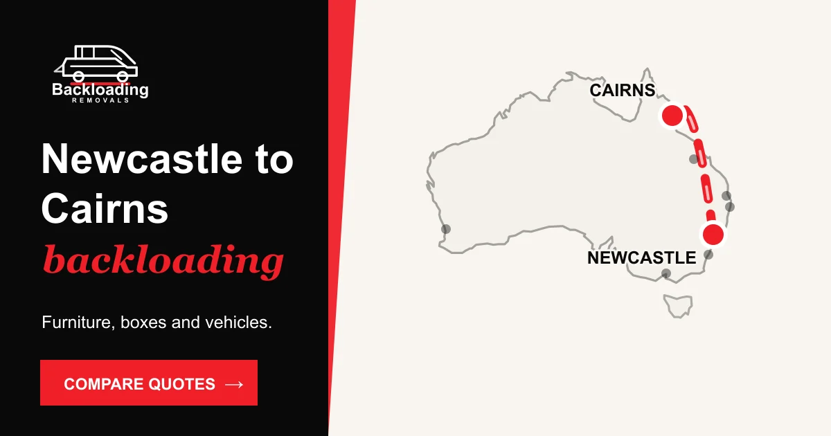 Newcastle to Cairns backloading route with Backloading Removals