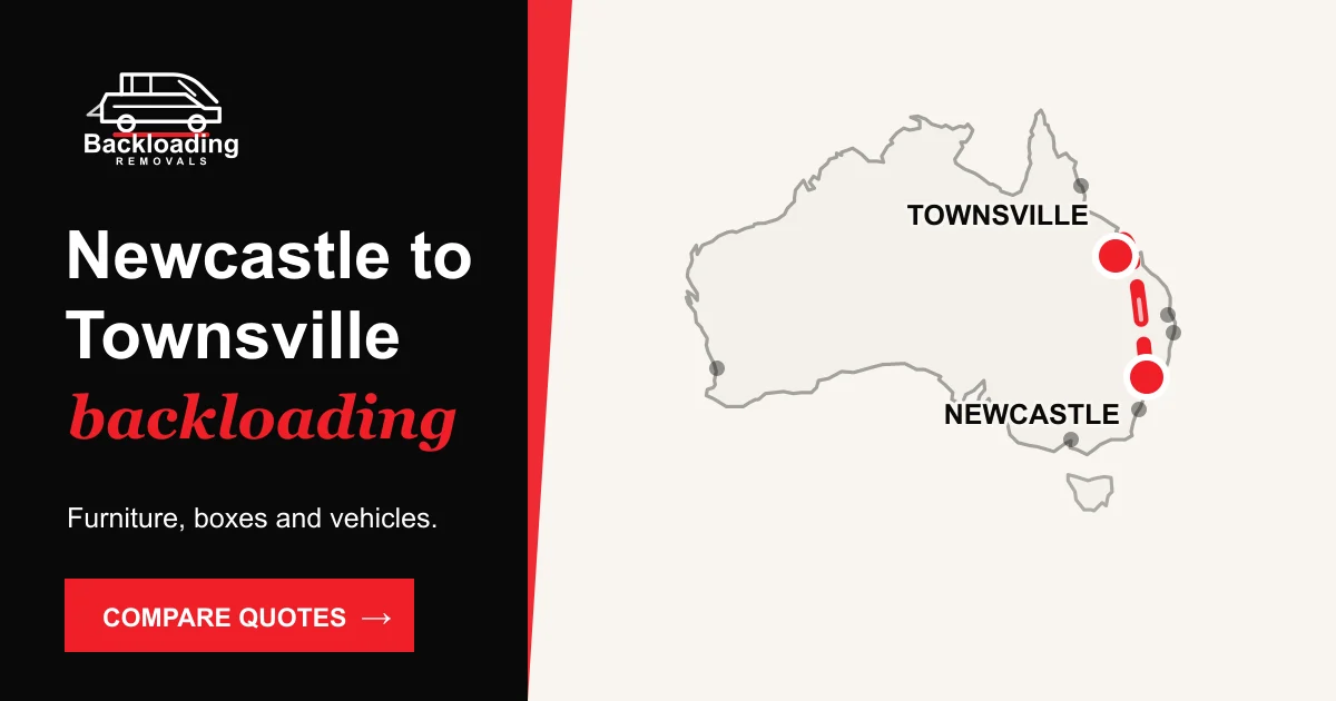 Newcastle to Townsville backloading route with Backloading Removals