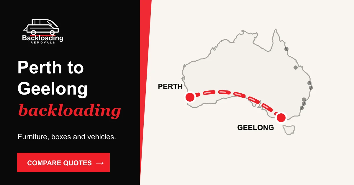 Perth to Geelong backloading route with Backloading Removals