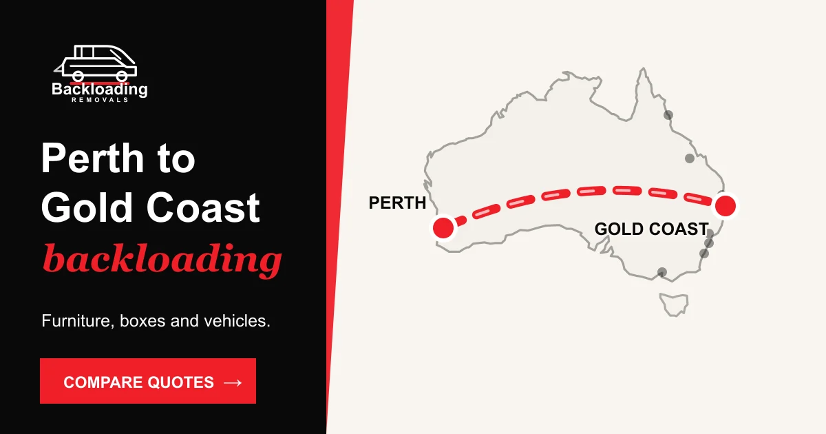 Perth to Gold Coast backloading route with Backloading Removals