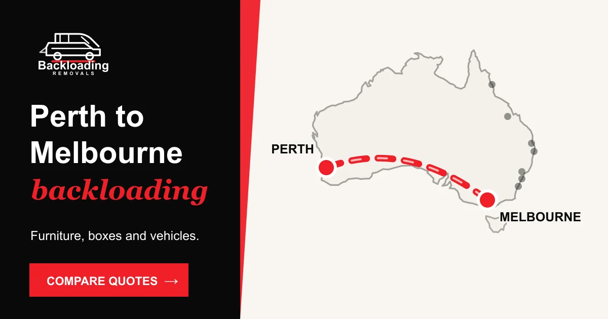 Perth to Melbourne backloading route with Backloading Removals