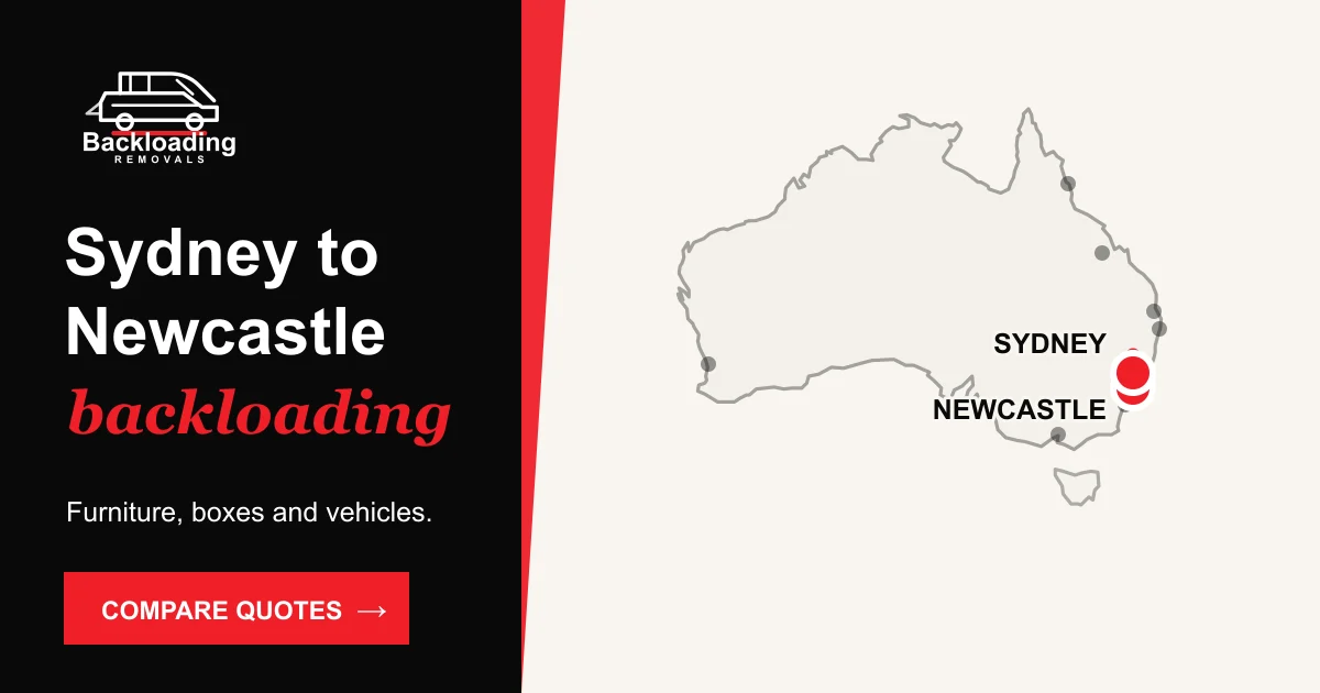 Sydney to Newcastle backloading route with Backloading Removals