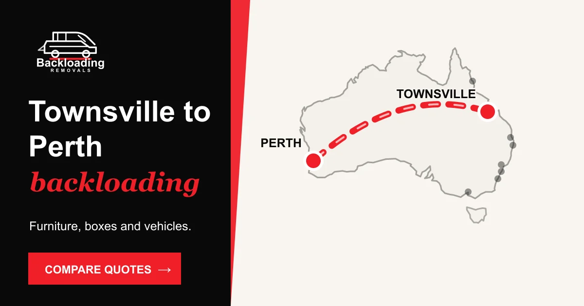 Townsville to Perth backloading route with Backloading Removals