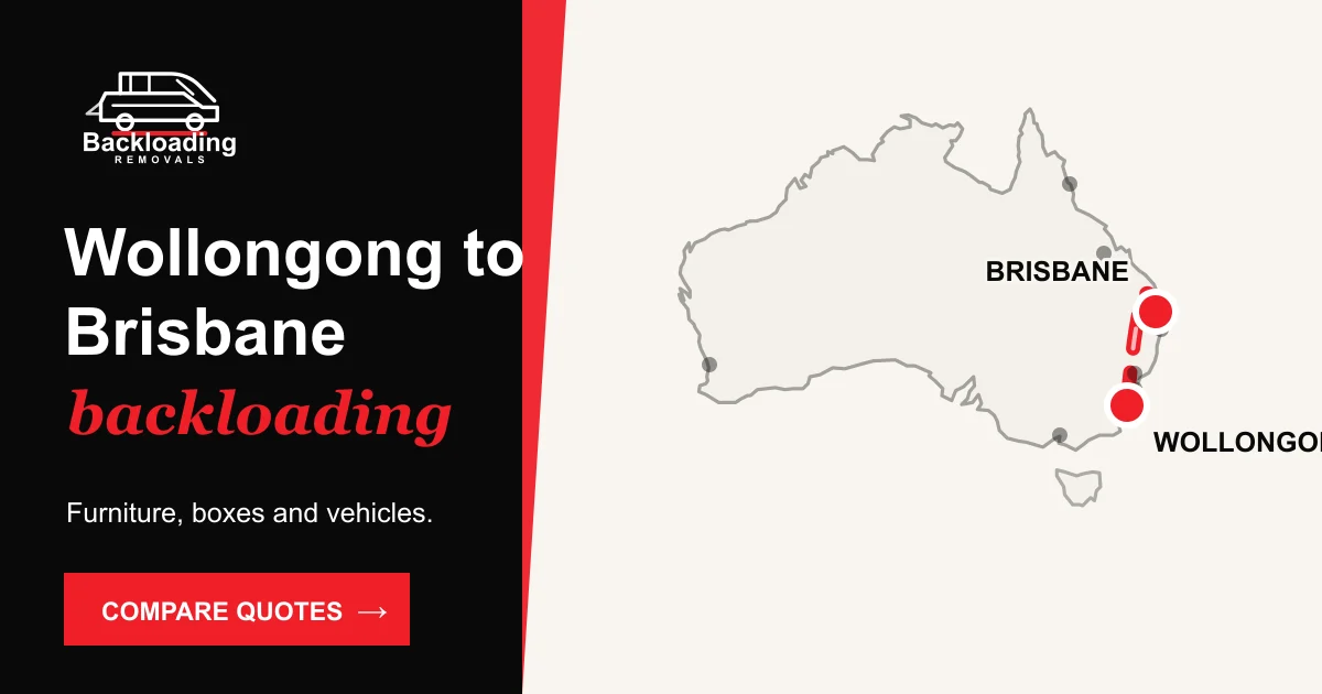 Wollongong to Brisbane backloading route with Backloading Removals