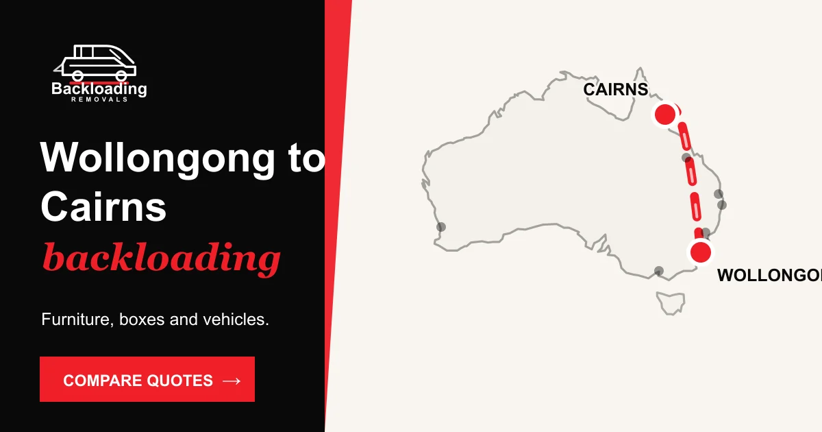 Wollongong to Cairns backloading route with Backloading Removals