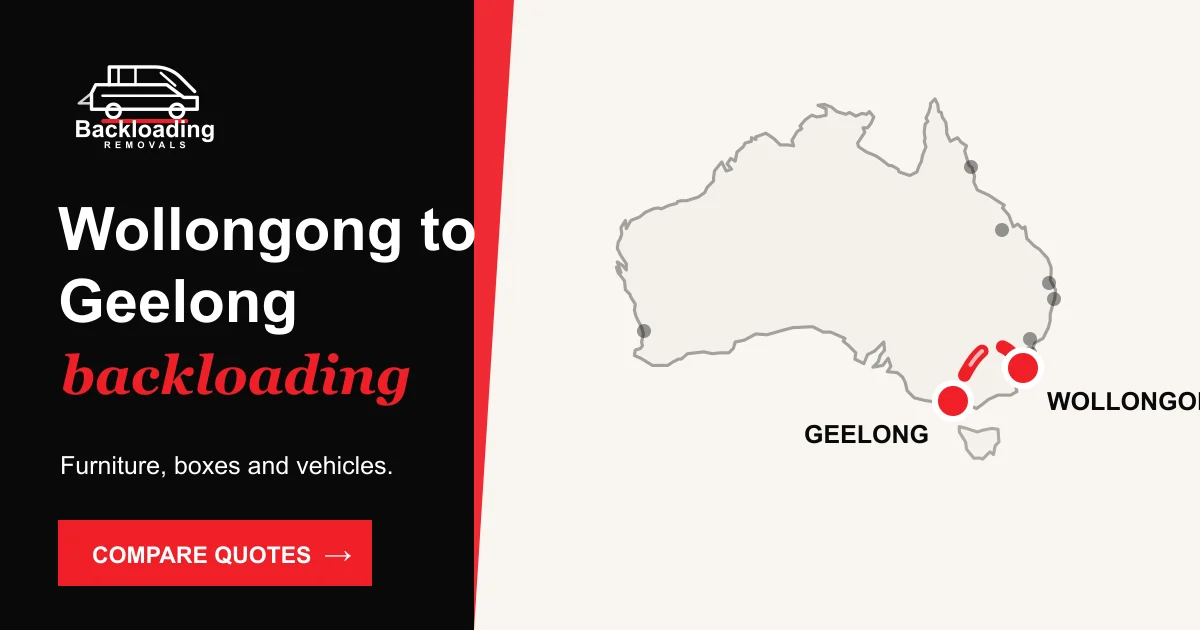 Wollongong to Geelong backloading route with Backloading Removals