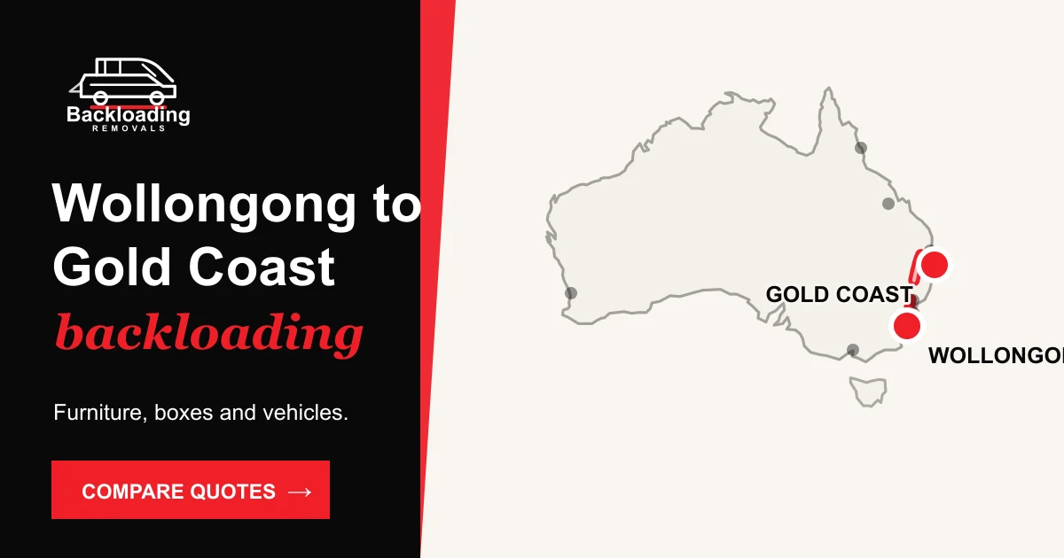Wollongong to Gold Coast backloading route with Backloading Removals