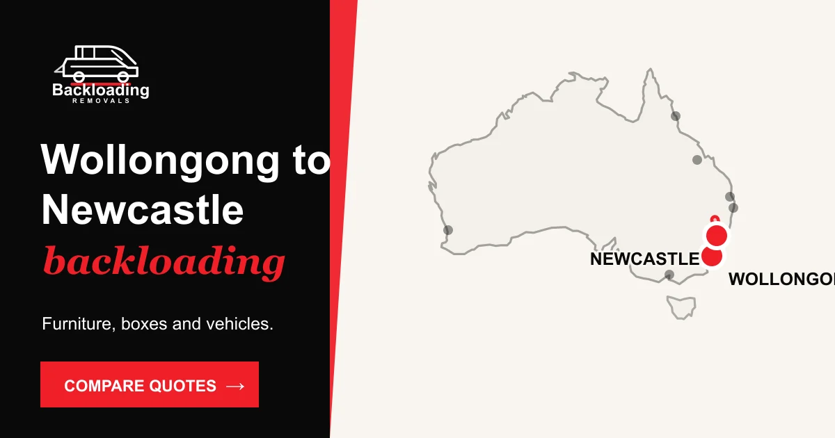 Wollongong to Newcastle backloading route with Backloading Removals