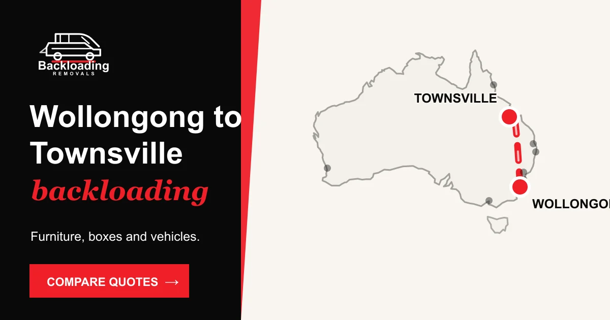 Wollongong to Townsville backloading route with Backloading Removals